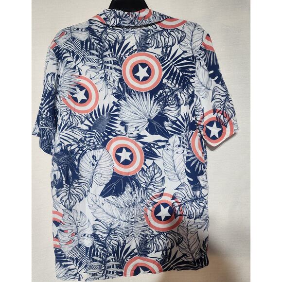 Captain America Hawaiian shirt short sleeve button down shirt men's size small - Picture 5 of 7